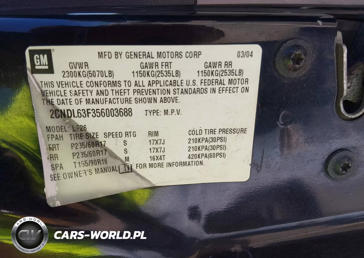 2005 Chevrolet Equinox Lt VIN:2CNDL63F356003688 - 9
