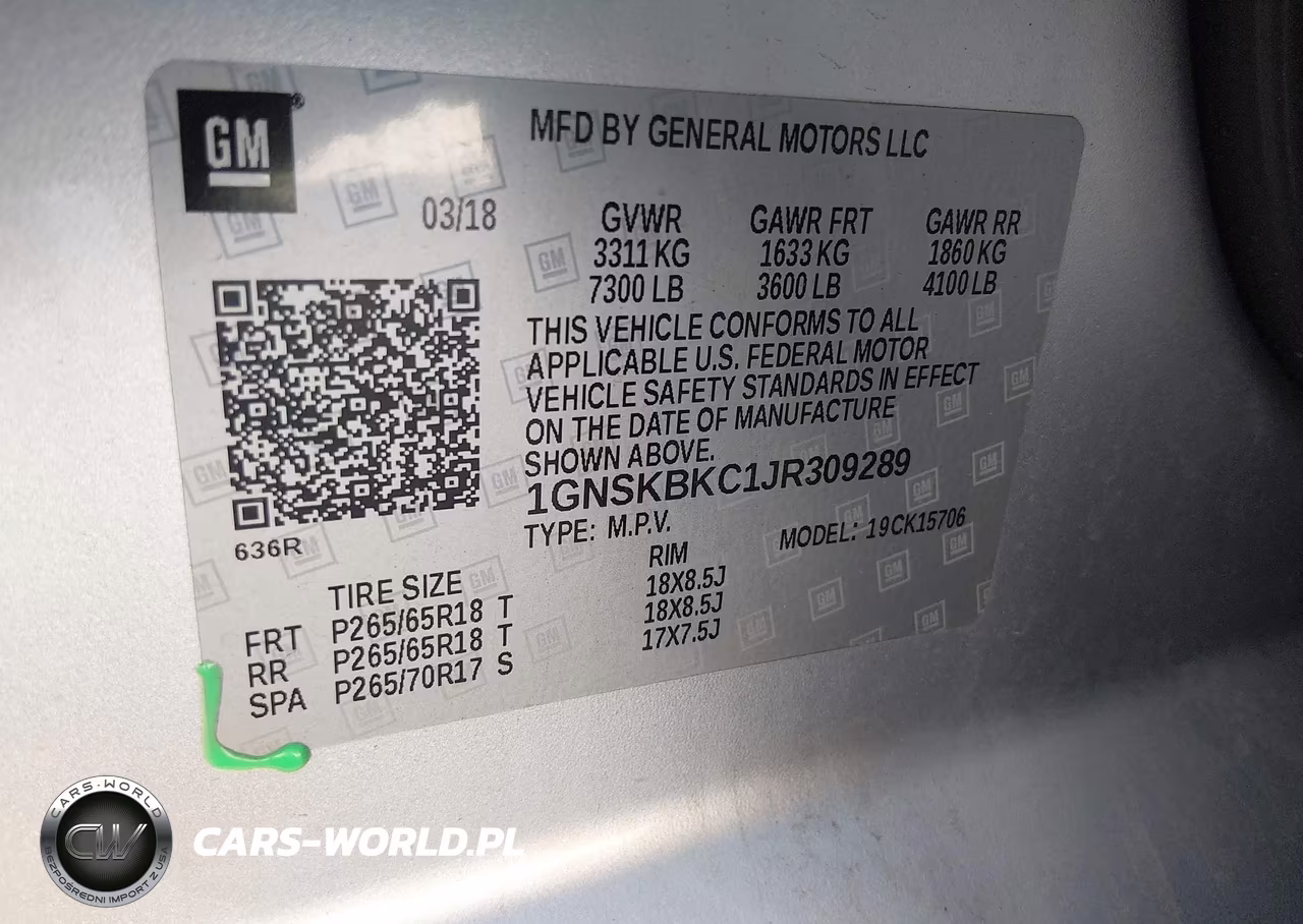 2018 Chevrolet Tahoe Lt VIN:1GNSKBKC1JR309289 - 9