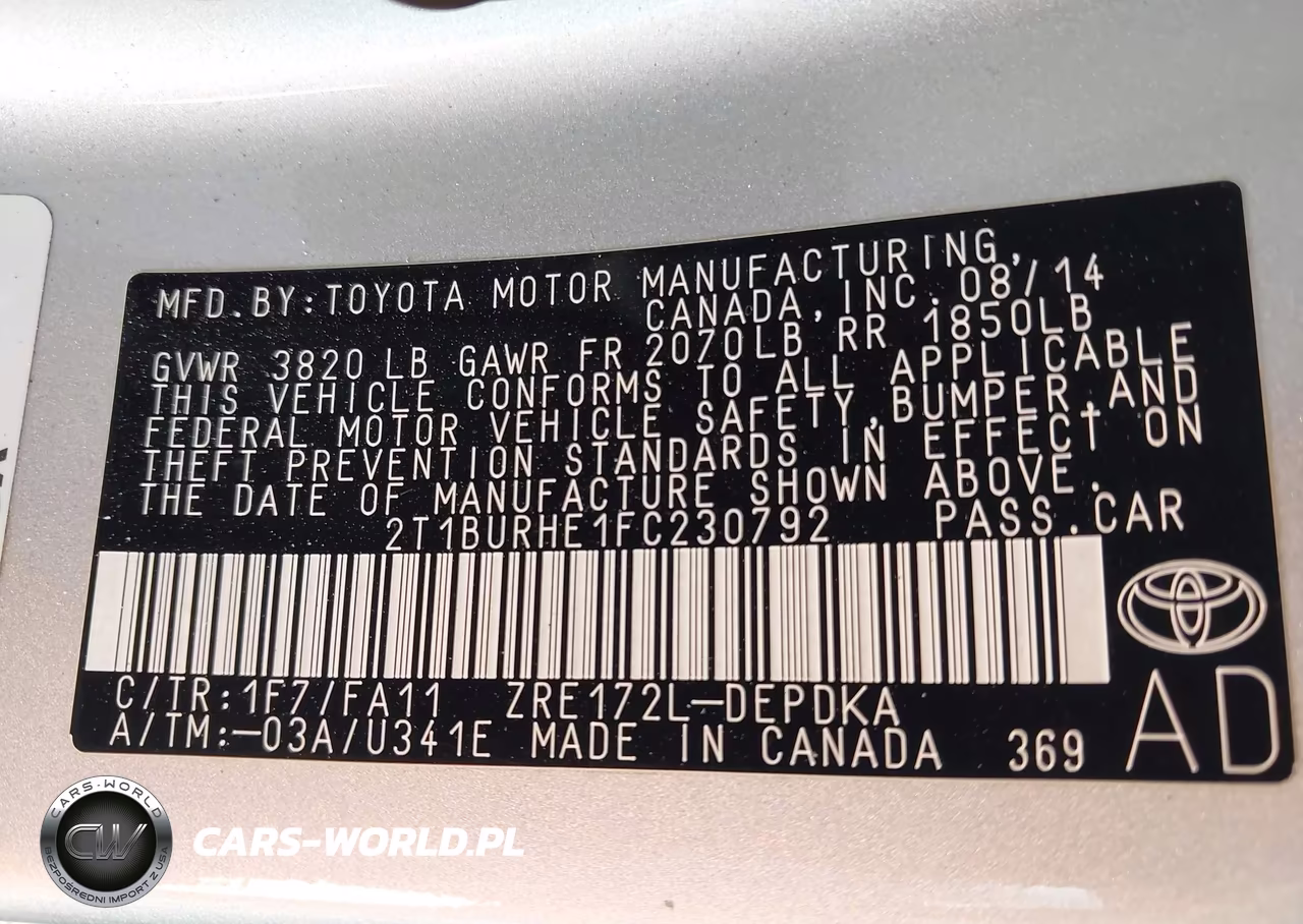 2015 Toyota Corolla L VIN:2T1BURHE1FC230792 - 9