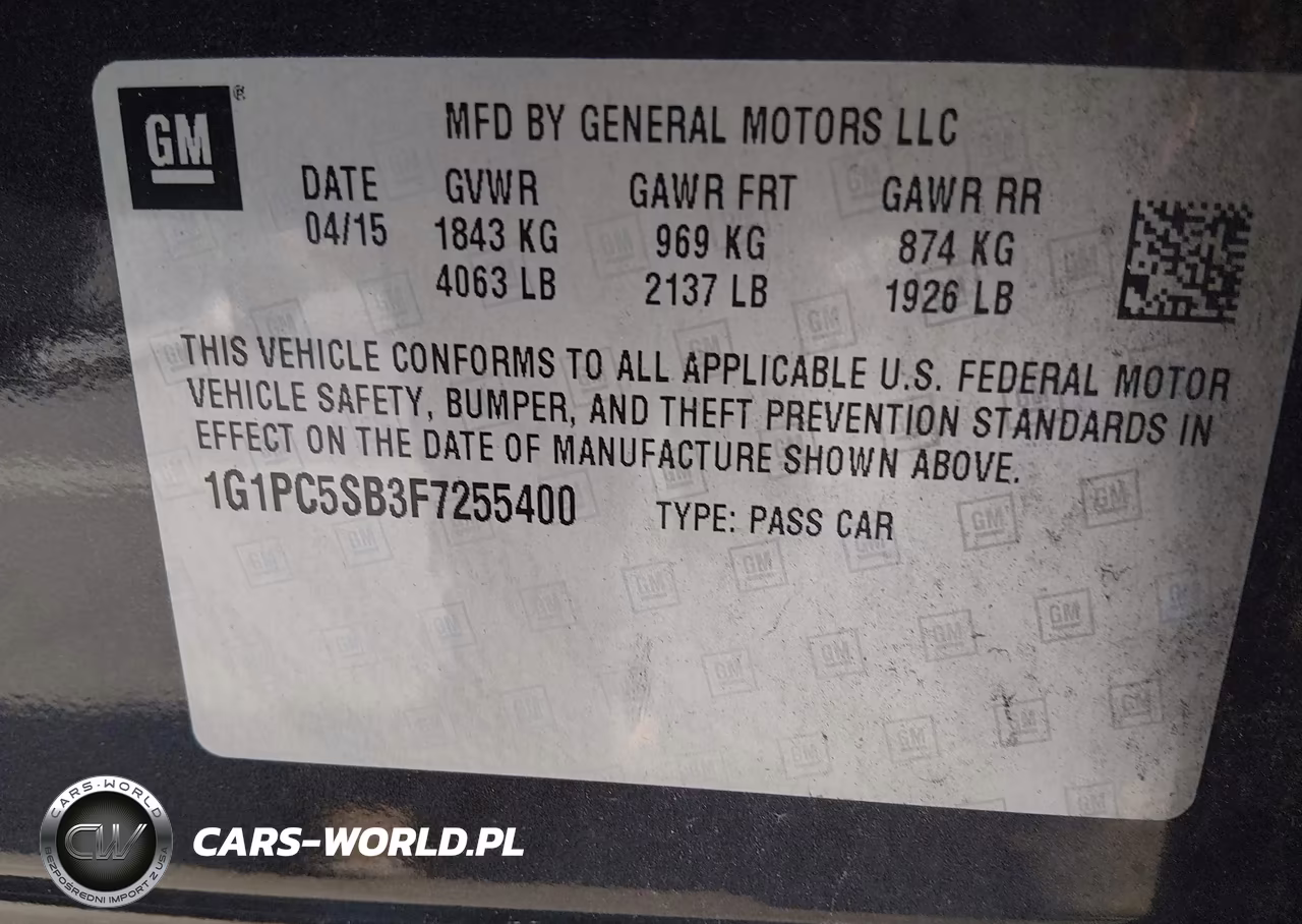 2015 Chevrolet Cruze 1Lt Auto VIN:1G1PC5SB3F7255400 - 9