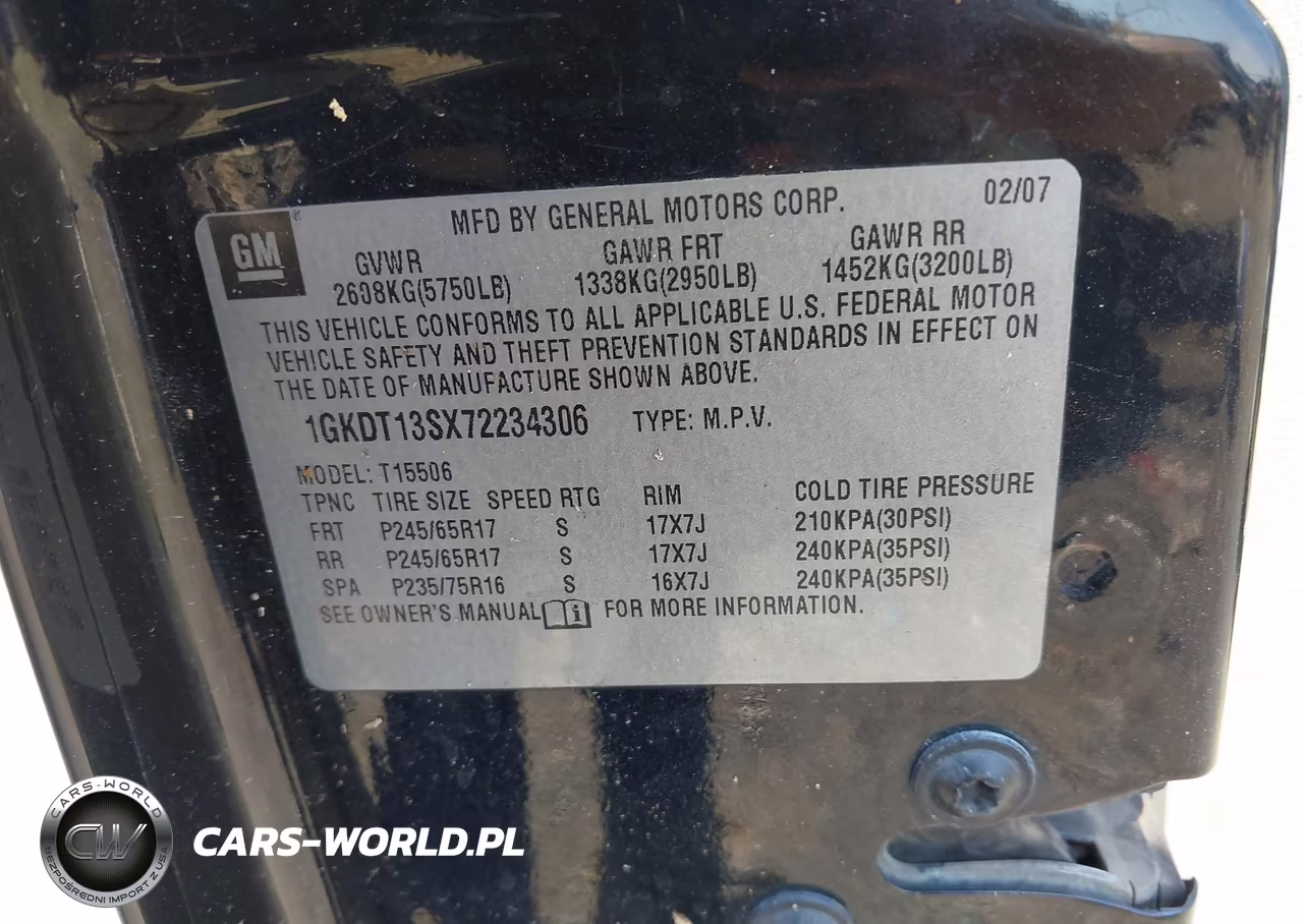 2007 GMC Envoy Sle VIN:1GKDT13SX72234306 - 9
