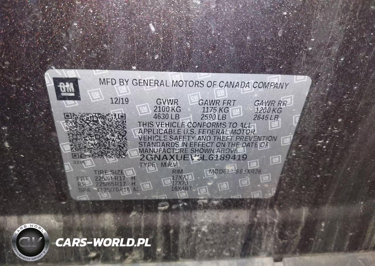 2020 Chevrolet Equinox Awd Lt 1.5L Turbo VIN:2GNAXUEV5L6189419 - 7