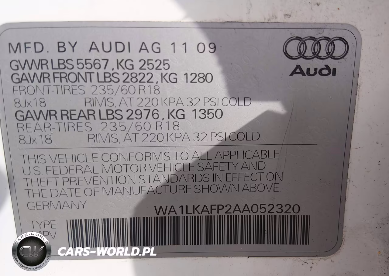 2010 Audi Q5 3.2 Premium VIN:WA1LKAFP2AA052320 - 9