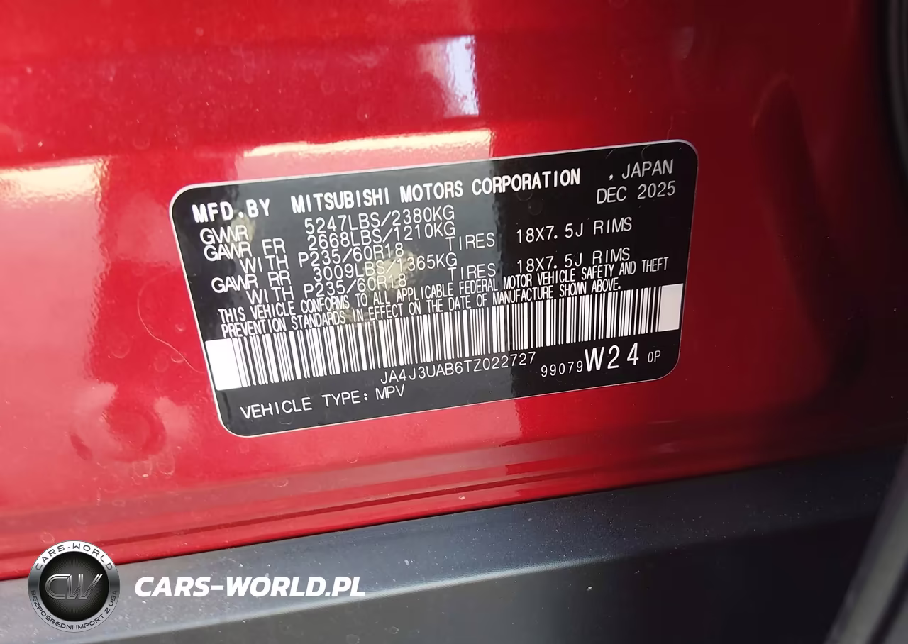 2026 Mitsubishi Outlander Es 2.5 2Wd VIN:JA4J3UAB6TZ022727 - 9