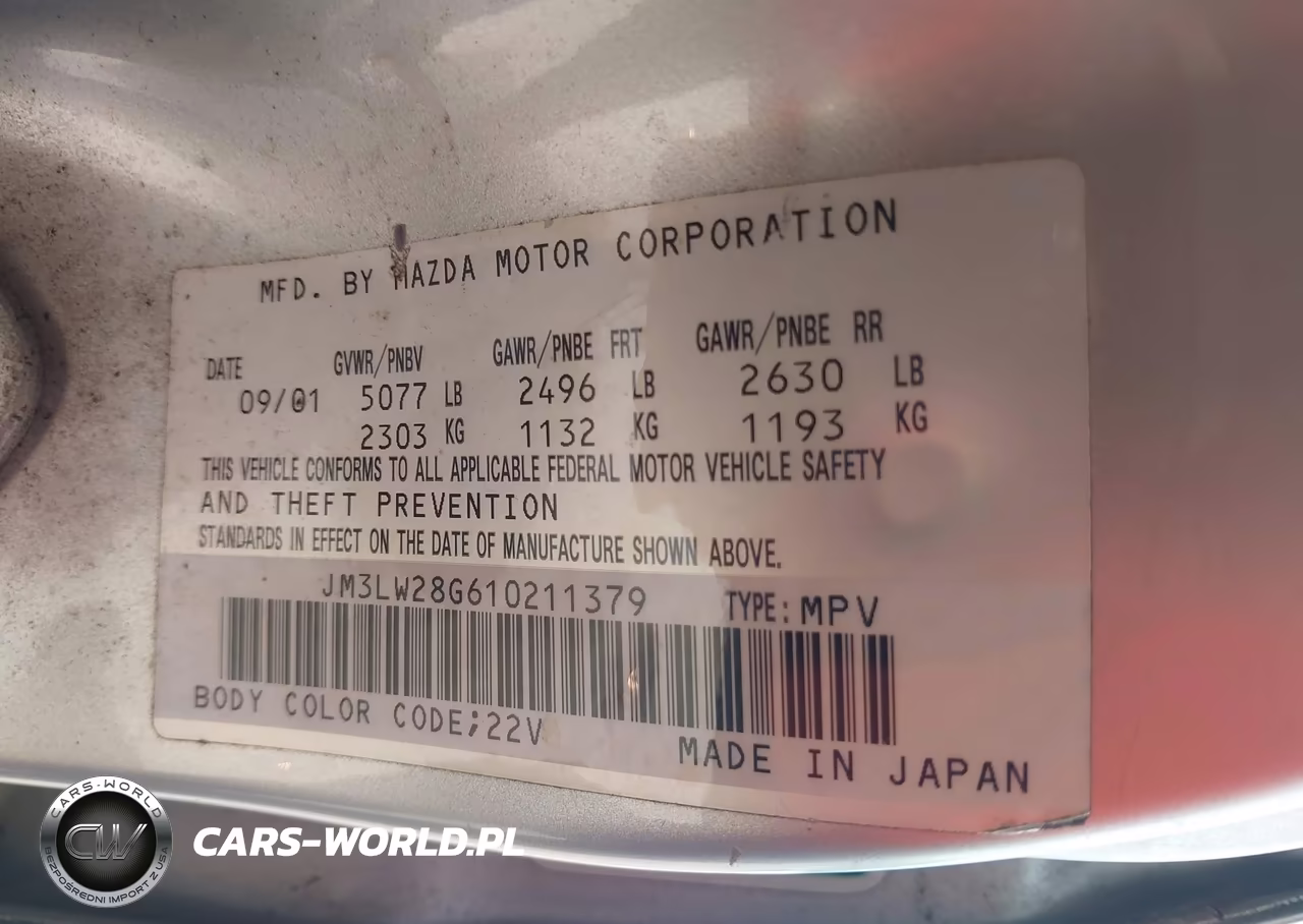 2001 Mazda Mpv VIN:JM3LW28G610211379 - 8