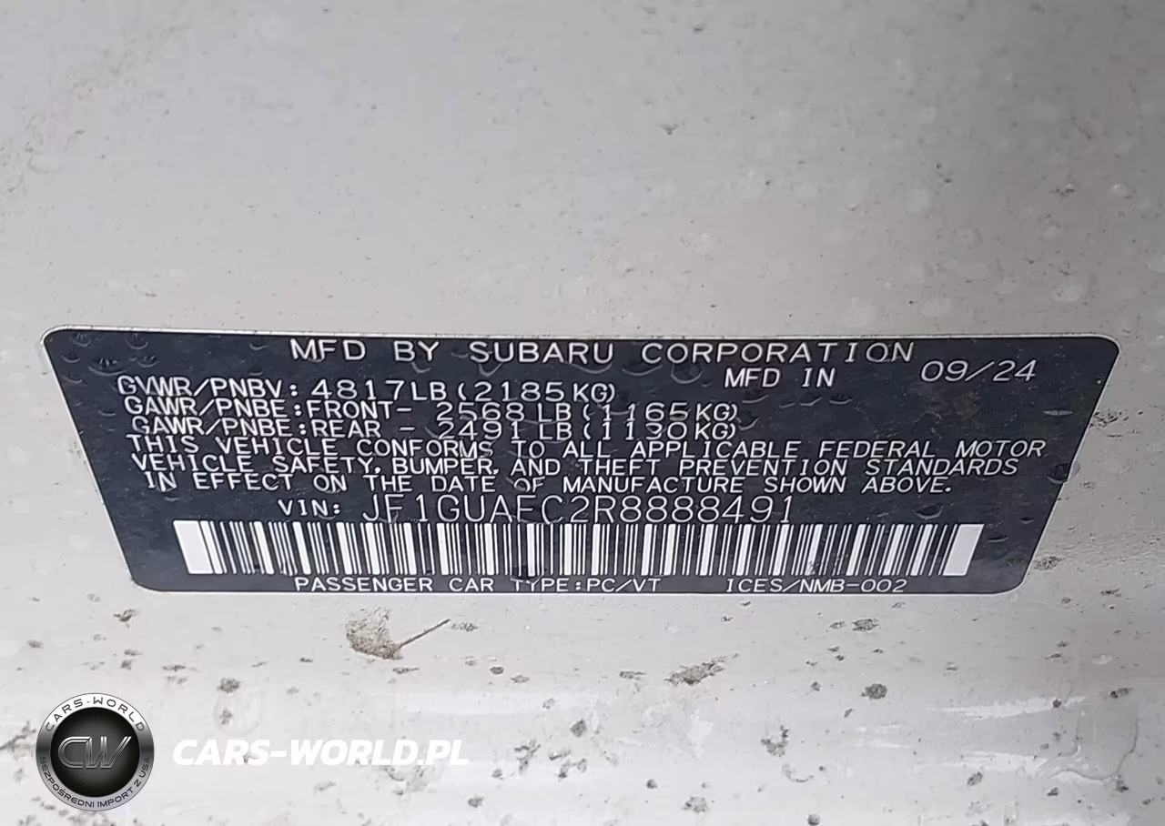 2024 Subaru Impreza Sport 5-Door VIN:JF1GUAFC2R8888491 - 9