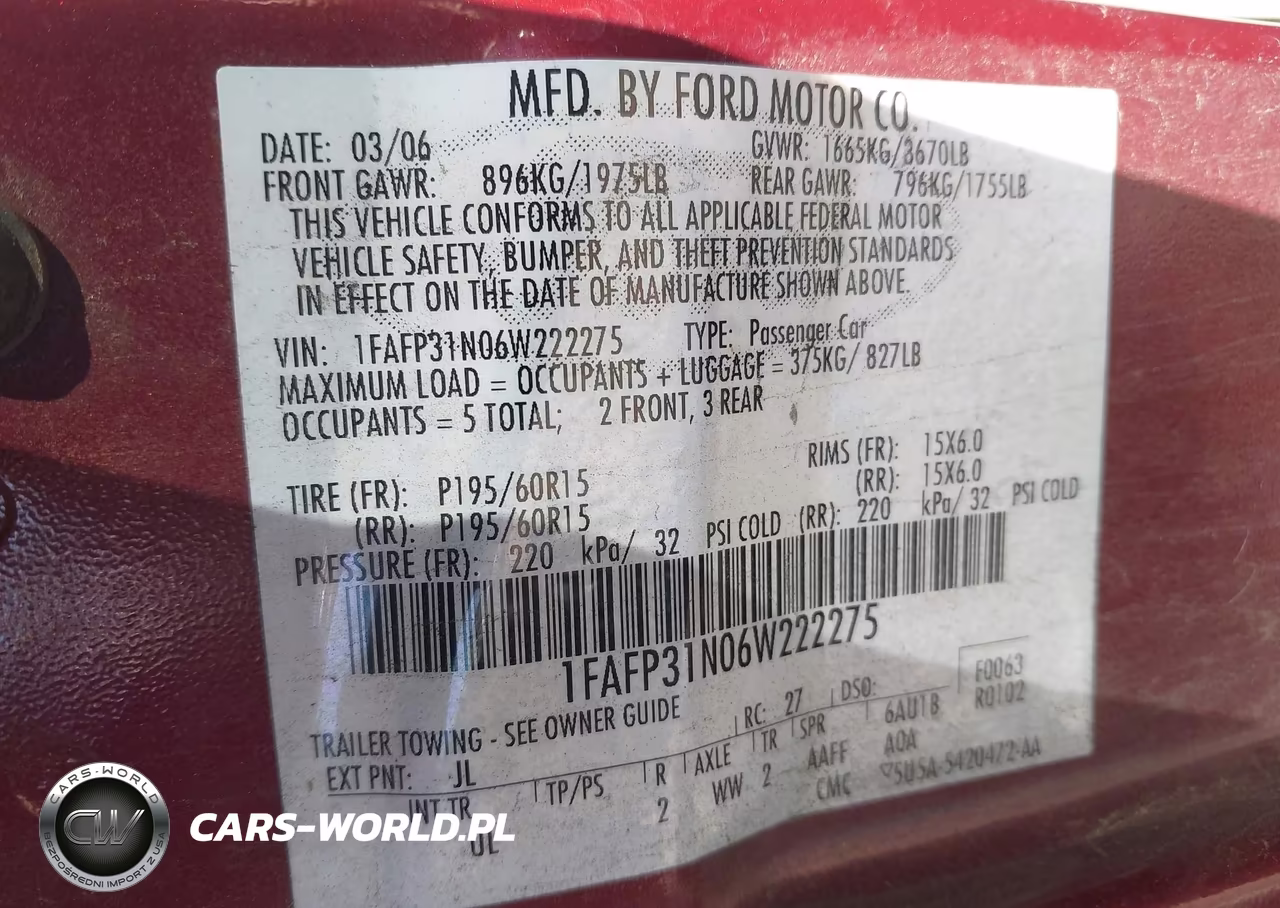 2006 Ford Focus Zx3 VIN:1FAFP31N06W222275 - 9