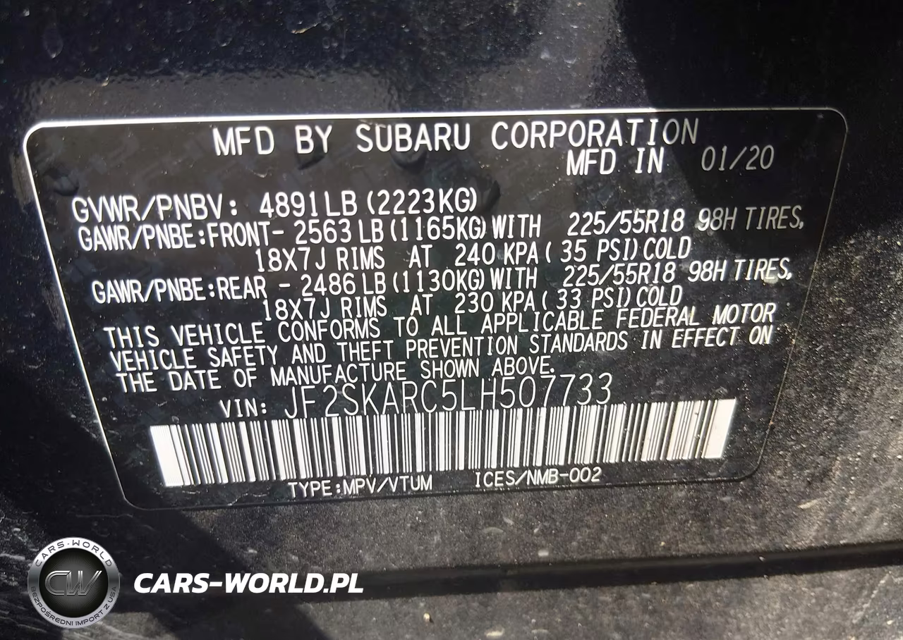 2020 Subaru Forester Sport VIN:JF2SKARC5LH507733 - 9