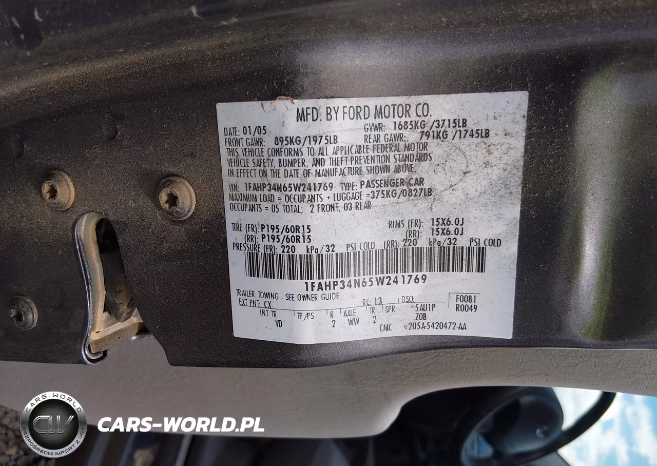 2005 Ford Focus Zx4 VIN:1FAHP34N65W241769 - 9