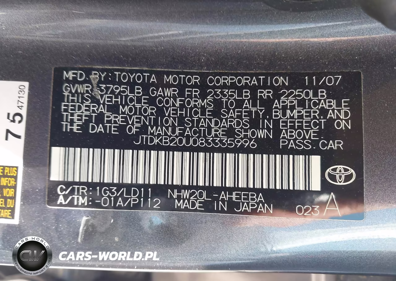 2008 Toyota Prius VIN:JTDKB20U083335996 - 9