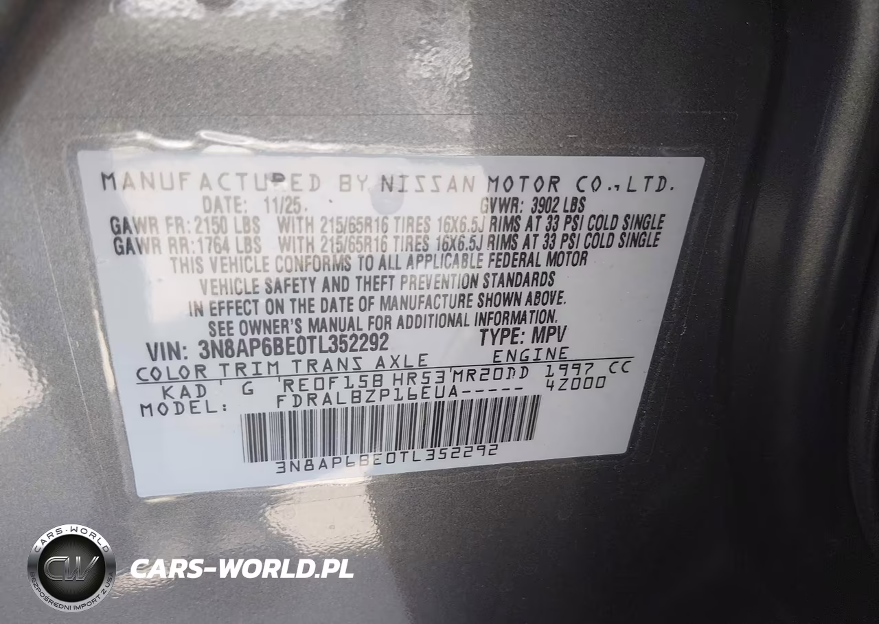 2026 Nissan Kicks S VIN:3N8AP6BE0TL352292 - 9