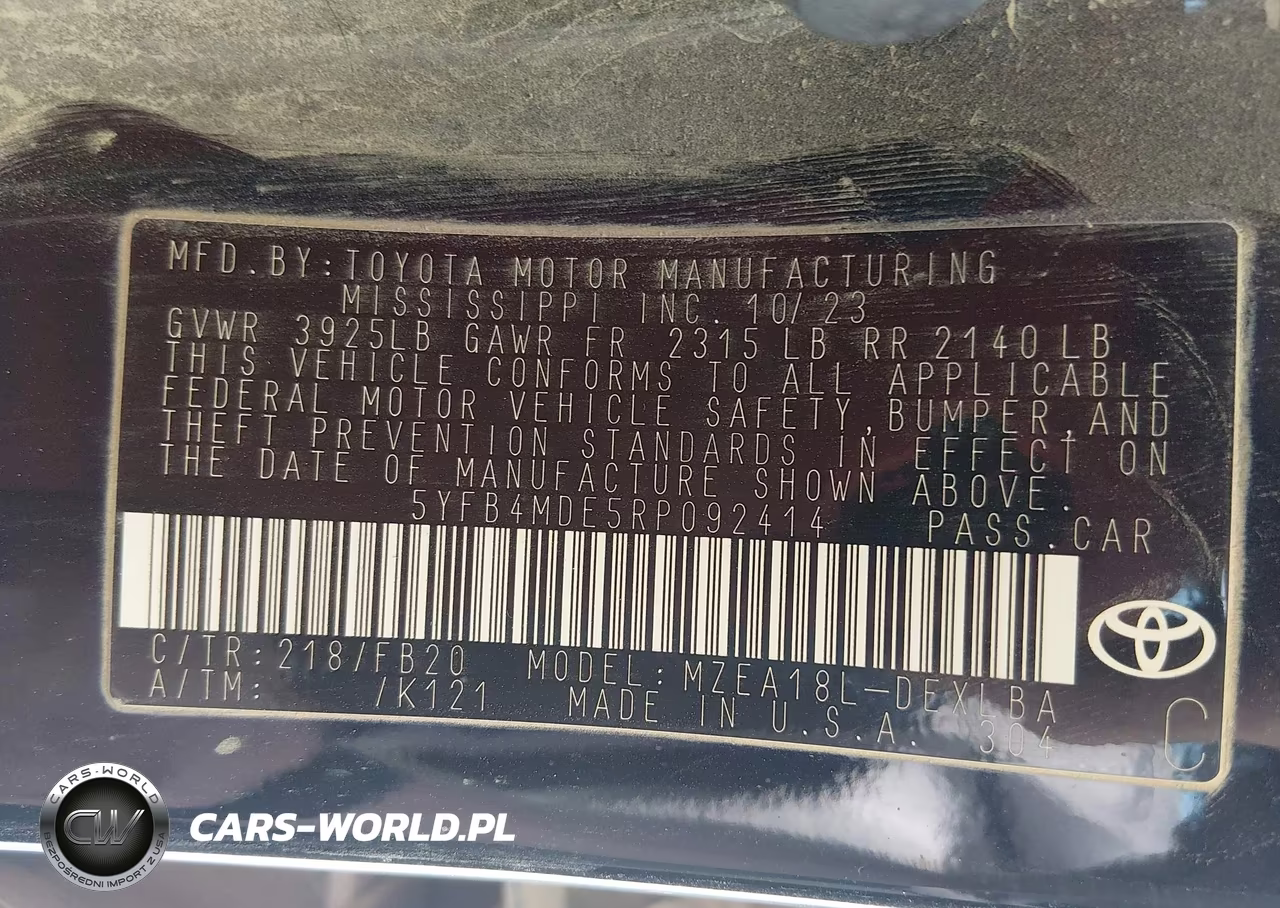 2024 Toyota Corolla Le VIN:5YFB4MDE5RP092414 - 9