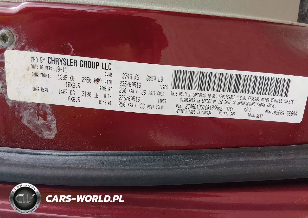 2012 Chrysler Town & Country Touring VIN:2C4RC1BG7CR186502 - 9