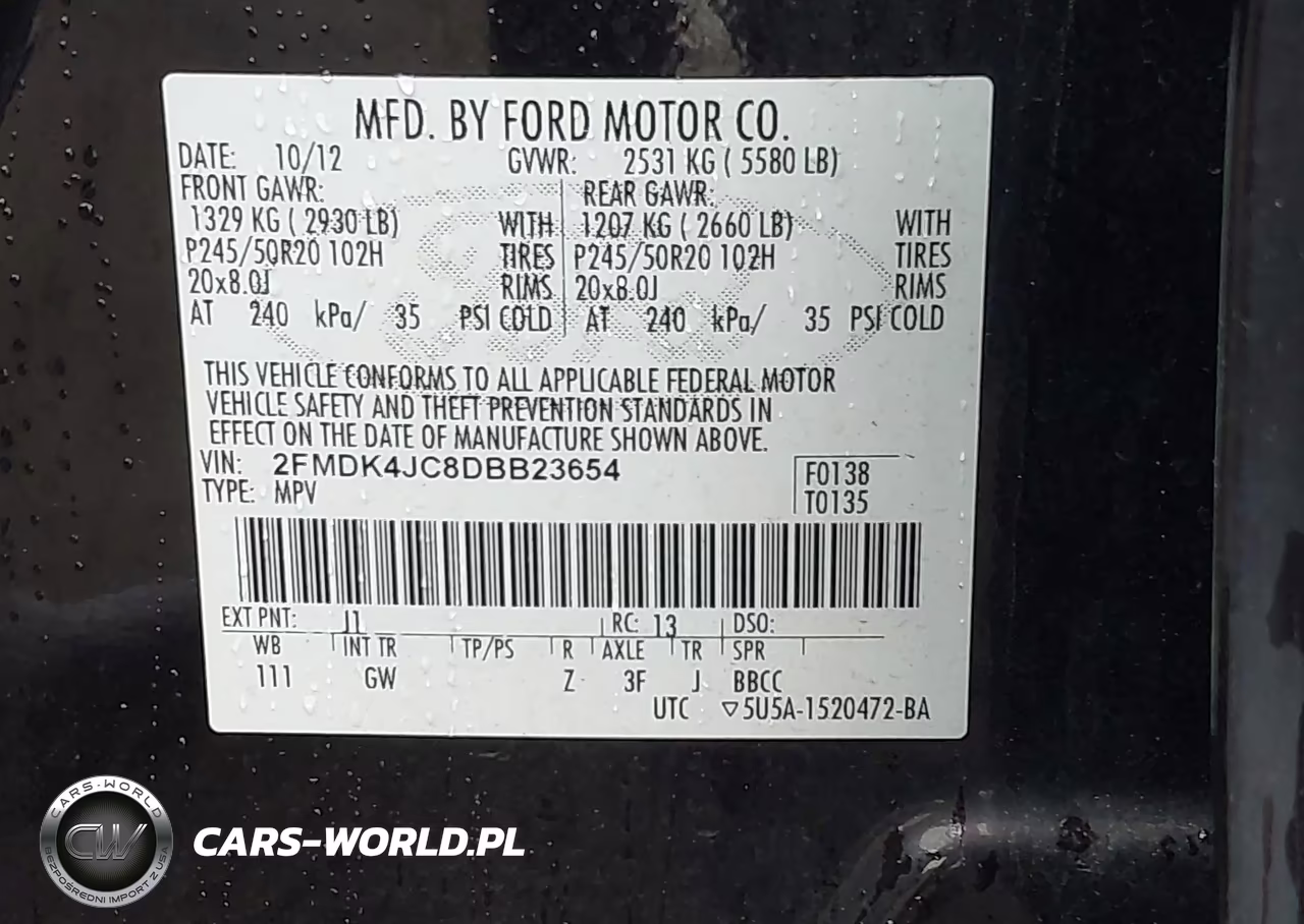 2013 Ford Edge Sel VIN:2FMDK4JC8DBB23654 - 9