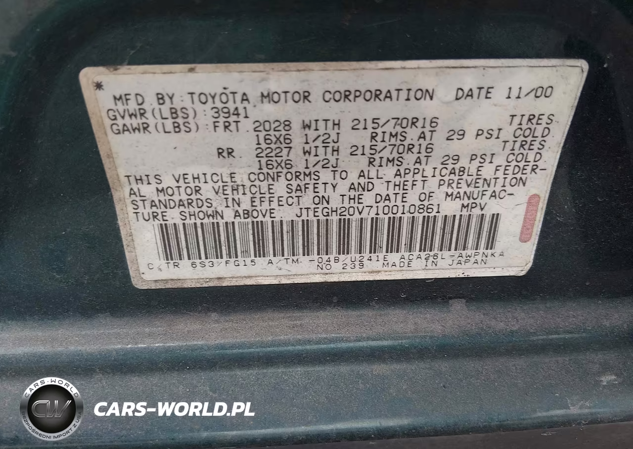 2001 Toyota Rav4 VIN:JTEGH20V710010861 - 9