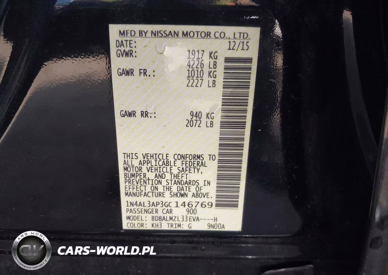 2016 Nissan Altima 2.5 Sv VIN:1N4AL3AP3GC146769 - 9