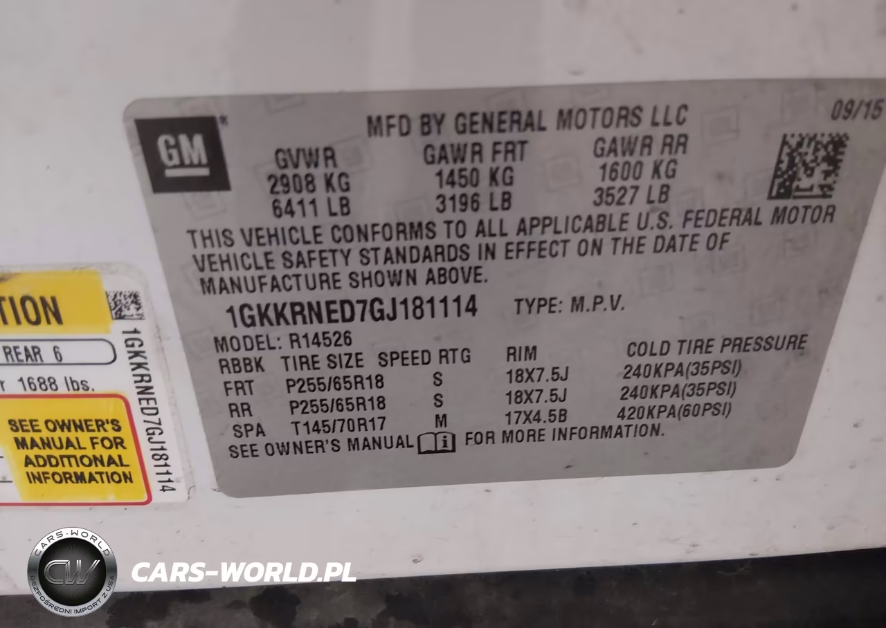 2016 GMC Acadia Sle-1 VIN:1GKKRNED7GJ181114 - 9