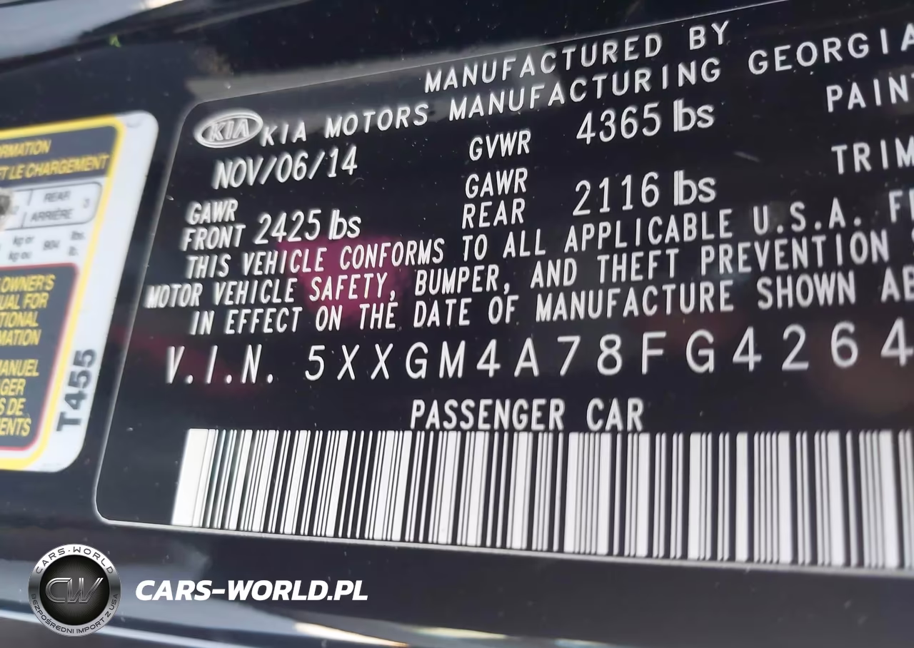 2015 Kia Optima Lx VIN:5XXGM4A78FG426404 - 9