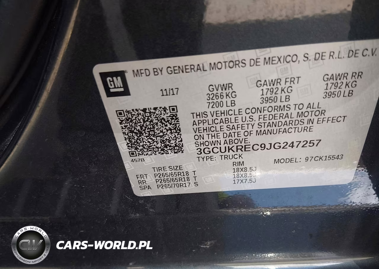 2018 Chevrolet Silverado 1500 2Lt VIN:3GCUKREC9JG247257 - 9
