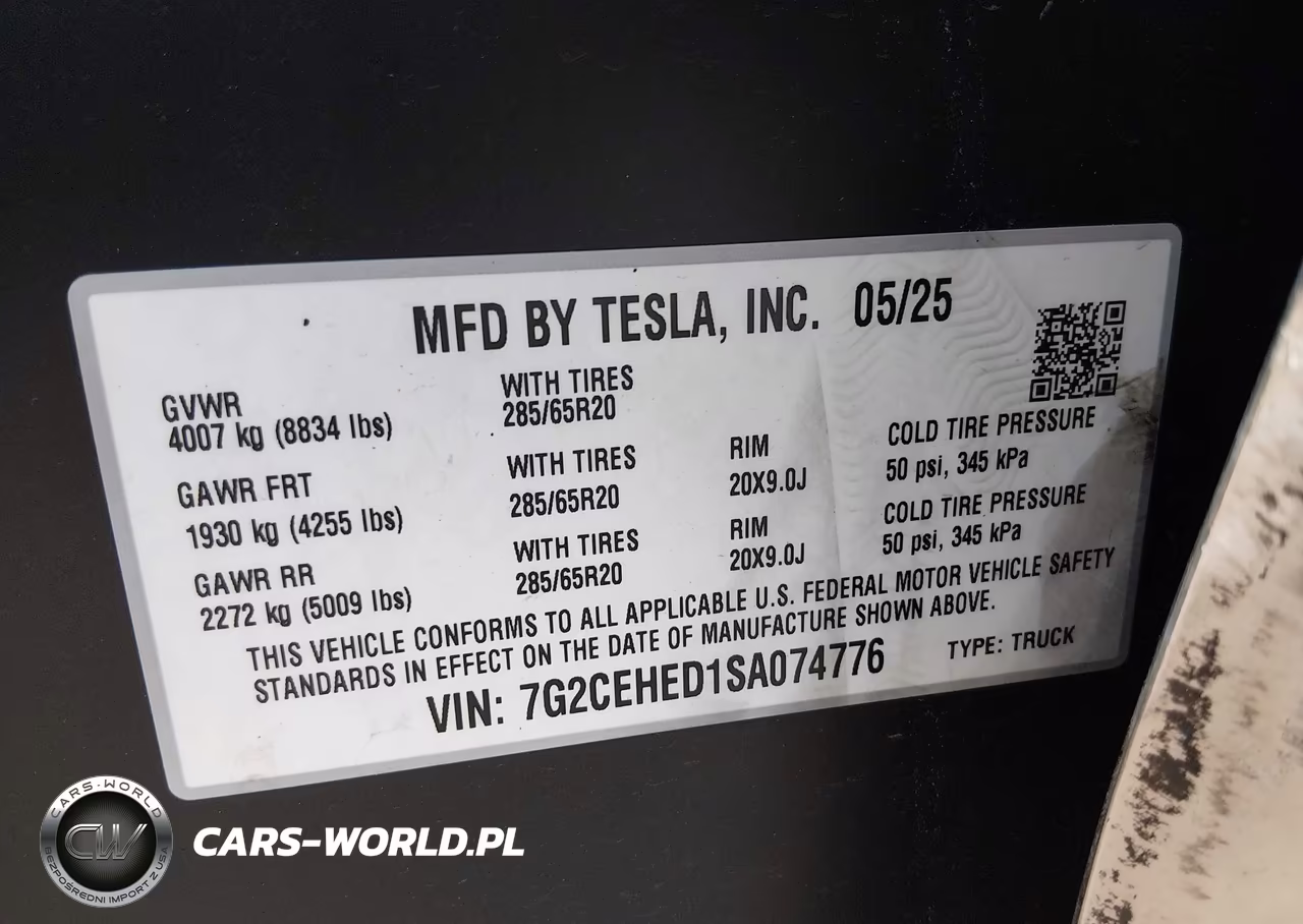 2025 Tesla Cybertruck All-Wheel Drive VIN:7G2CEHED1SA074776 - 9
