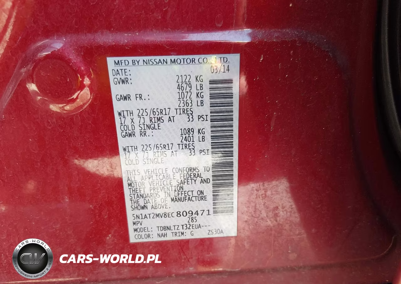 2014 Nissan Rogue Sv VIN:5N1AT2MV8EC809471 - 9