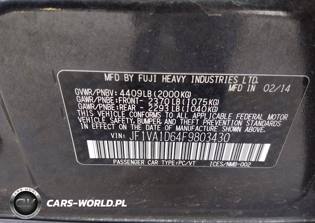 2015 Subaru Wrx Premium VIN:JF1VA1D64F9803430 - 9