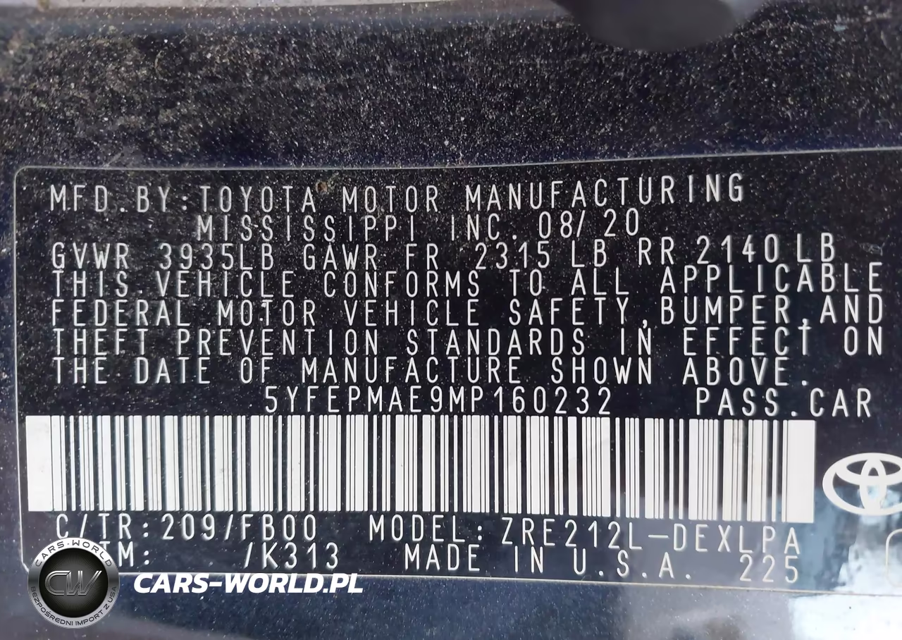2021 Toyota Corolla Le VIN:5YFEPMAE9MP160232 - 9