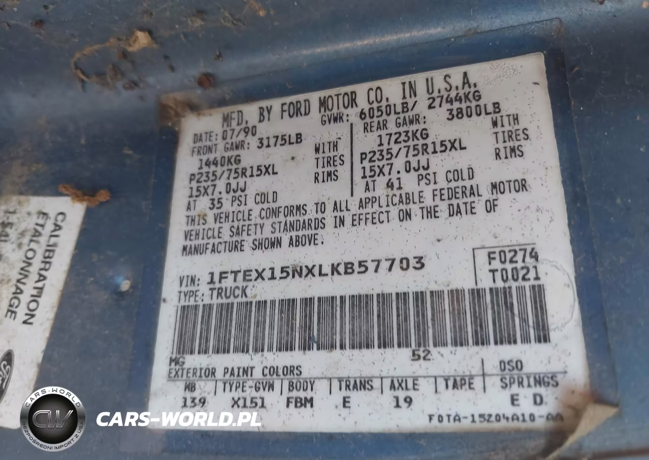 1990 Ford F150 VIN:1FTEX15NXLKB57703 - 9