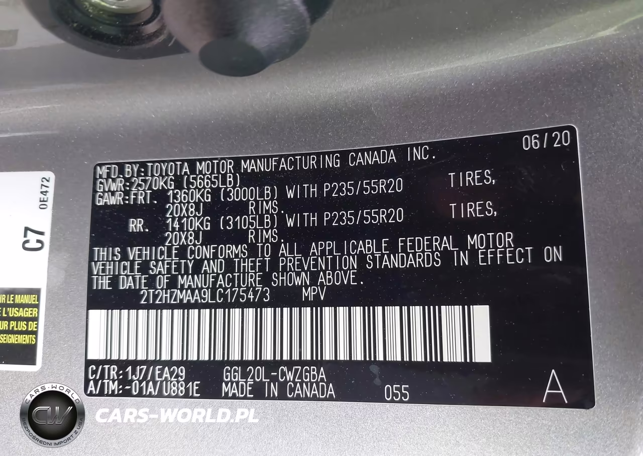 2020 Lexus Rx 350 VIN:2T2HZMAA9LC175473 - 9