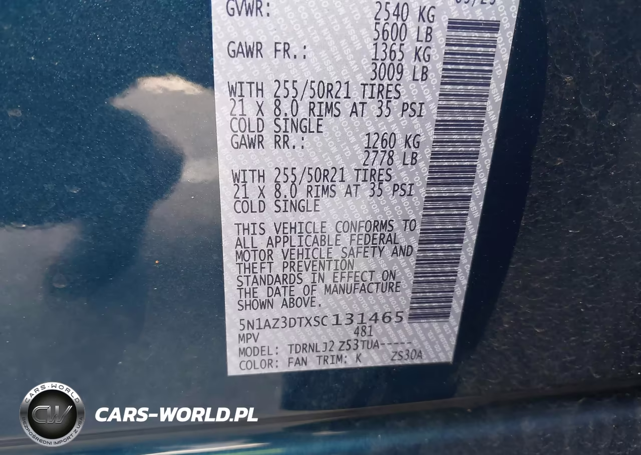 2025 Nissan Murano Platinum VIN:5N1AZ3DTXSC131465 - 9