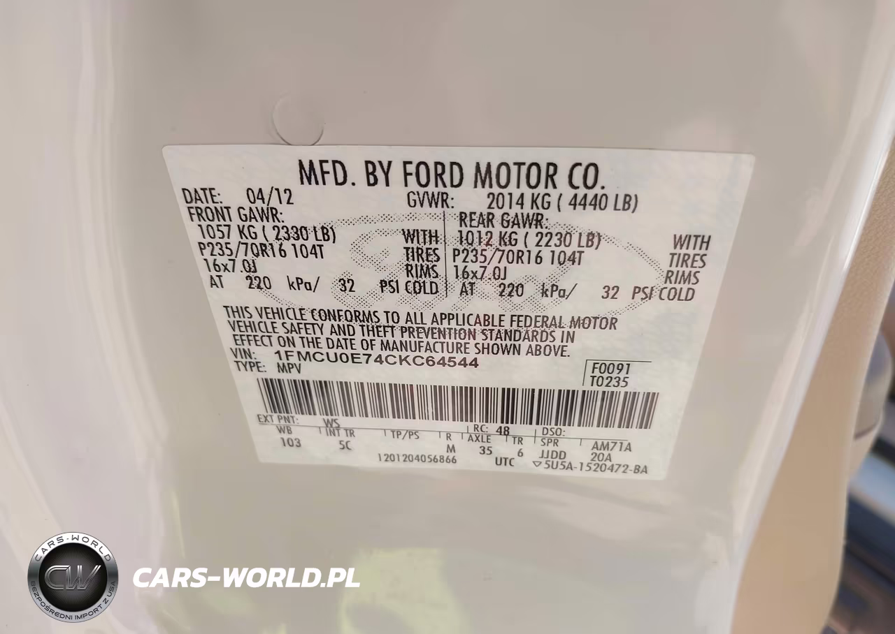 2012 Ford Escape Limited VIN:1FMCU0E74CKC64544 - 9