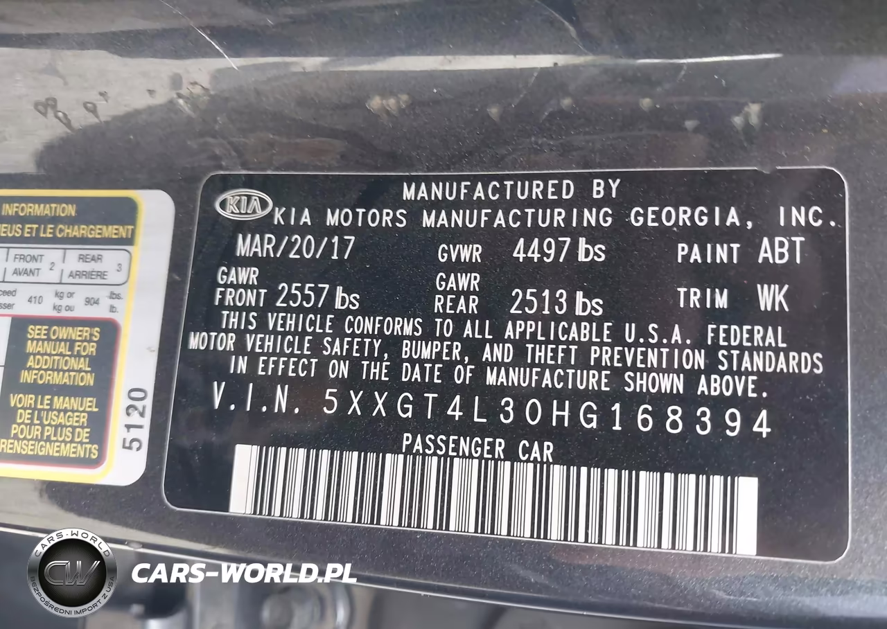 2017 Kia Optima Lx VIN:5XXGT4L30HG168394 - 9