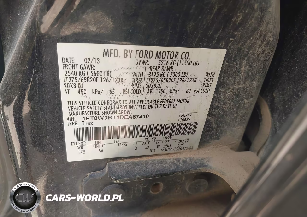 2013 Ford F-350 King Ranch VIN:1FT8W3BT1DEA67418 - 8