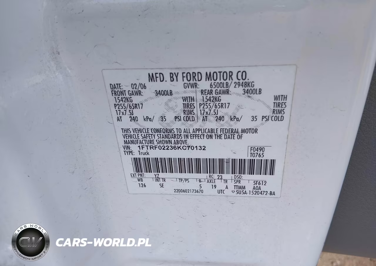 2006 Ford F-150 Stx-Xlt VIN:1FTRF02236KC70132 - 9
