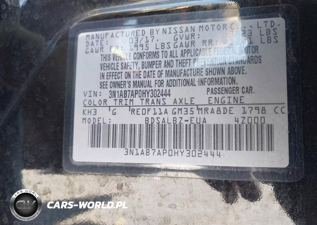 2017 Nissan Sentra S VIN:3N1AB7AP0HY302444 - 9