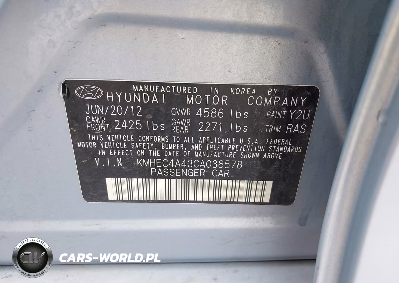 2012 Hyundai Sonata Hybrid VIN:KMHEC4A43CA038578 - 9