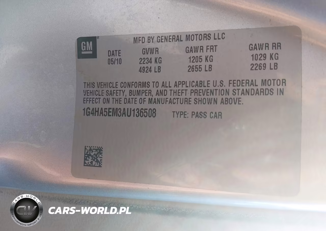 2010 Buick Lucerne Cx VIN:1G4HA5EM3AU136508 - 9