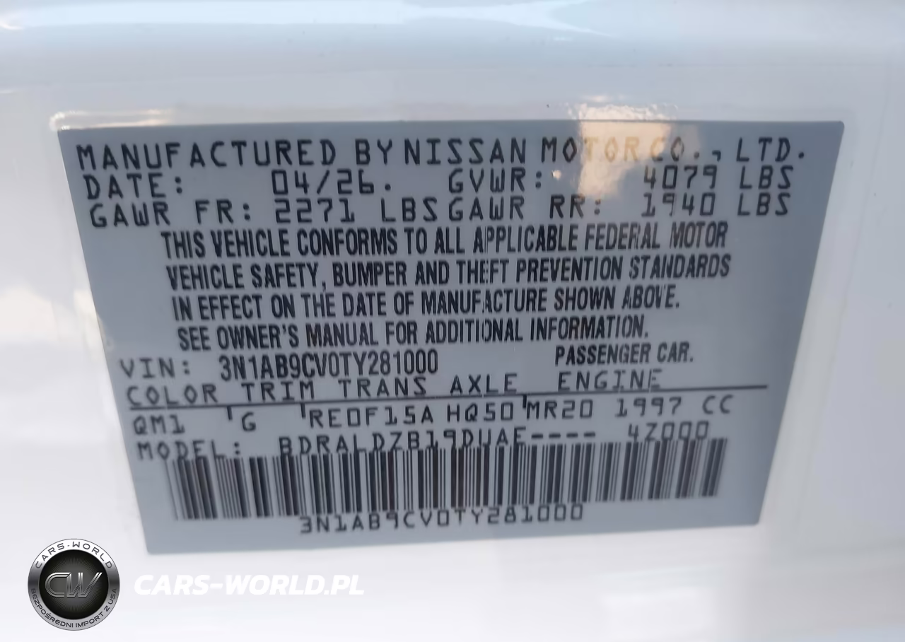 2026 Nissan Sentra Sv VIN:3N1AB9CV0TY281000 - 9