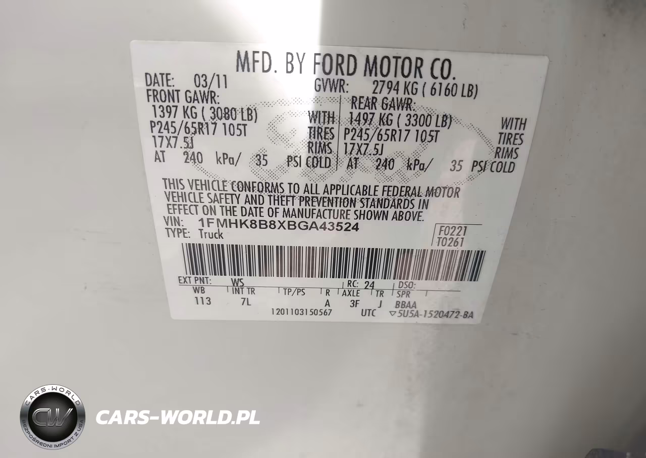 2011 Ford Explorer VIN:1FMHK8B8XBGA43524 - 9