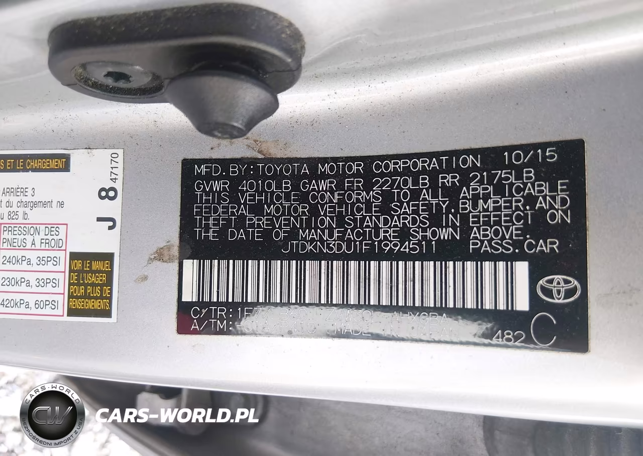 2015 Toyota Prius Four VIN:JTDKN3DU1F1994511 - 9