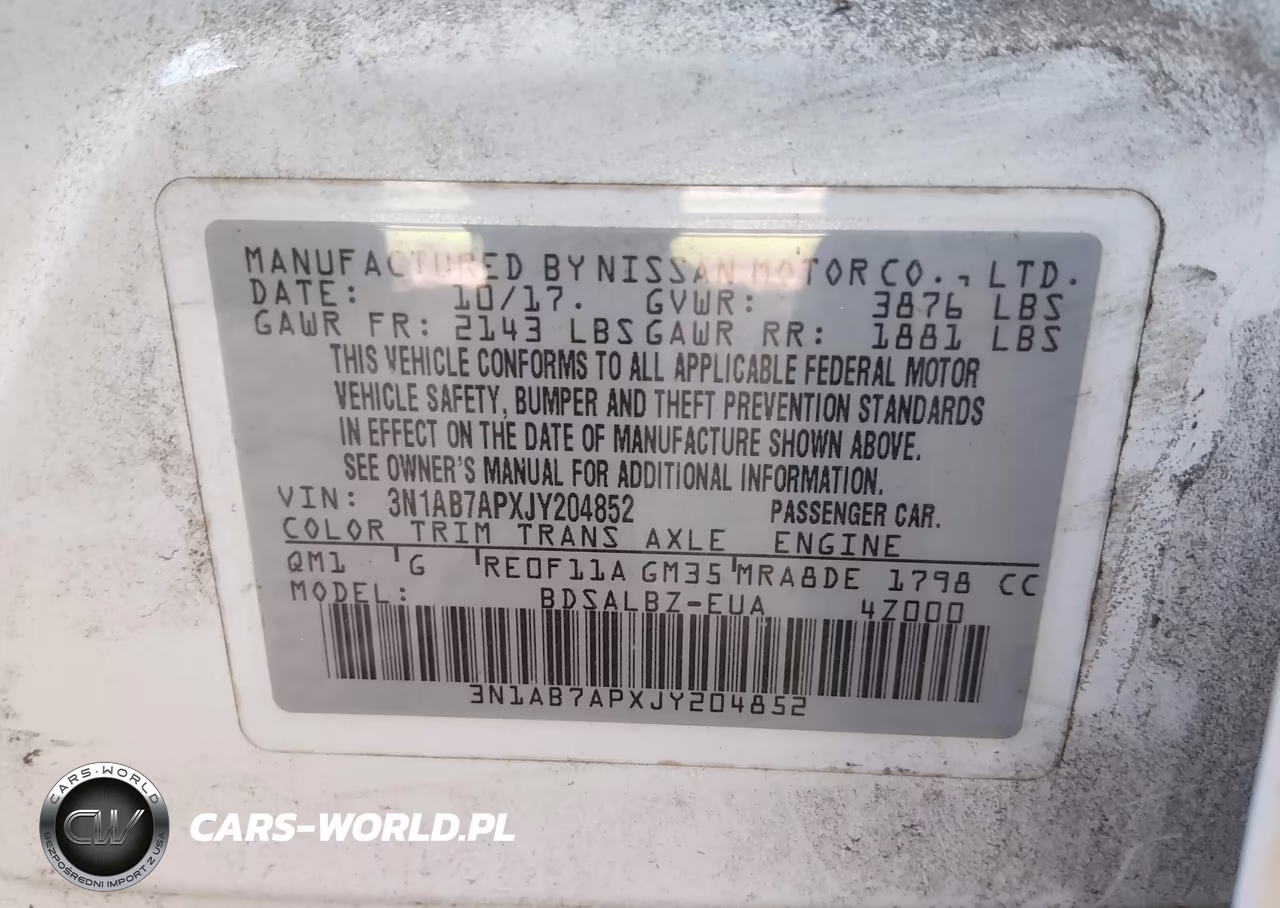 2018 Nissan Sentra S VIN:3N1AB7APXJY204852 - 9