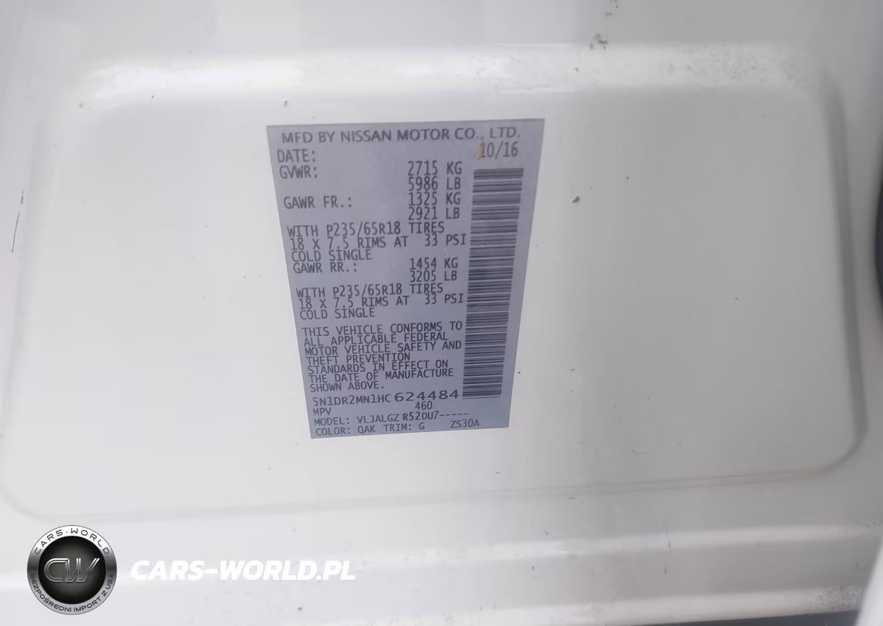 2017 Nissan Pathfinder Sl VIN:5N1DR2MN1HC624484 - 9
