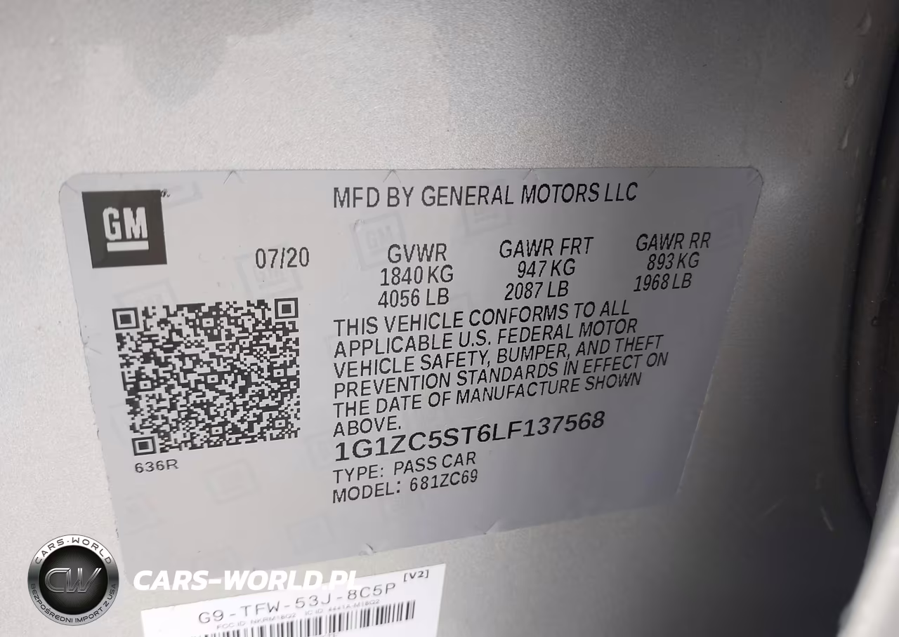 2020 Chevrolet Malibu Fwd 1Fl VIN:1G1ZC5ST6LF137568 - 9