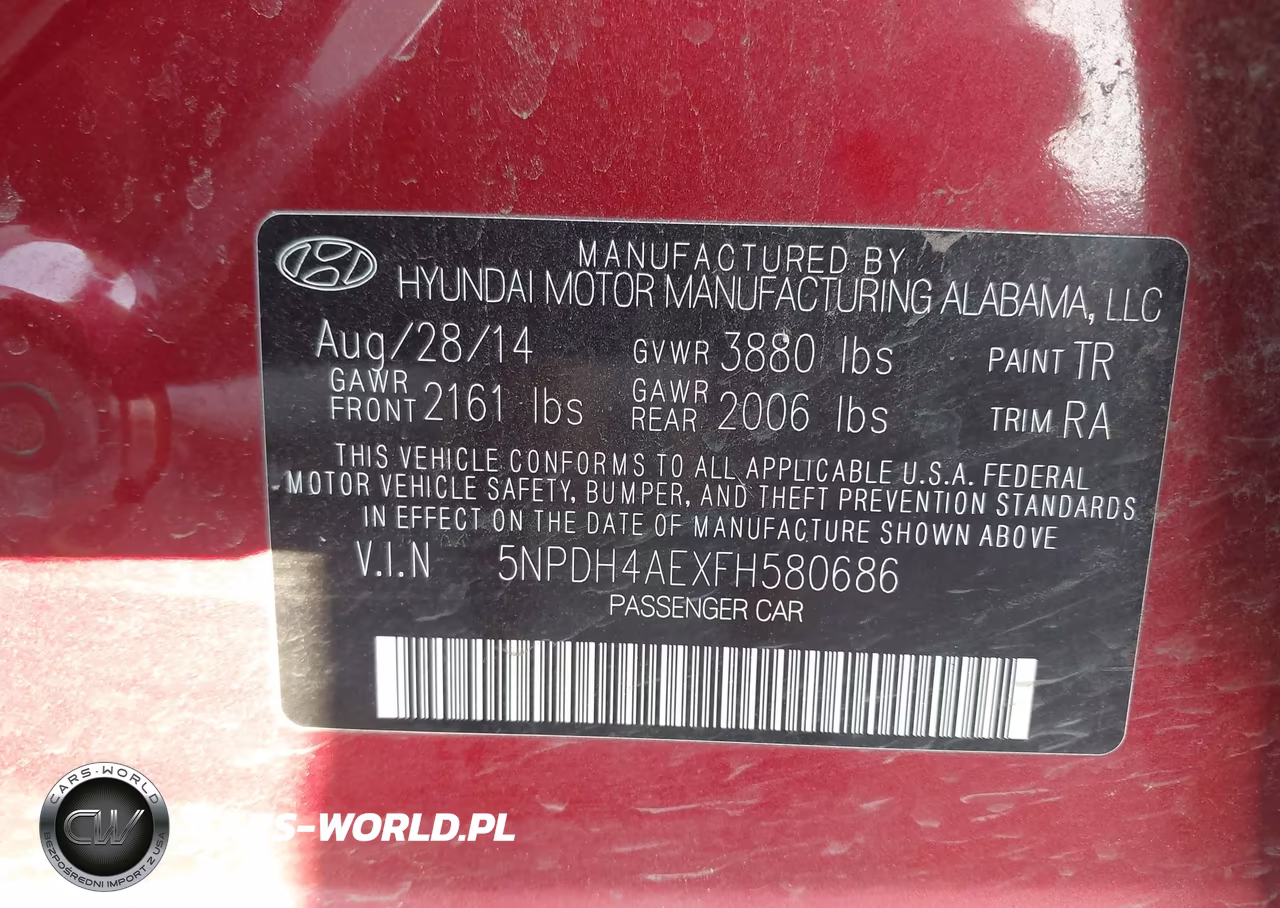 2015 Hyundai Elantra Se VIN:5NPDH4AEXFH580686 - 9