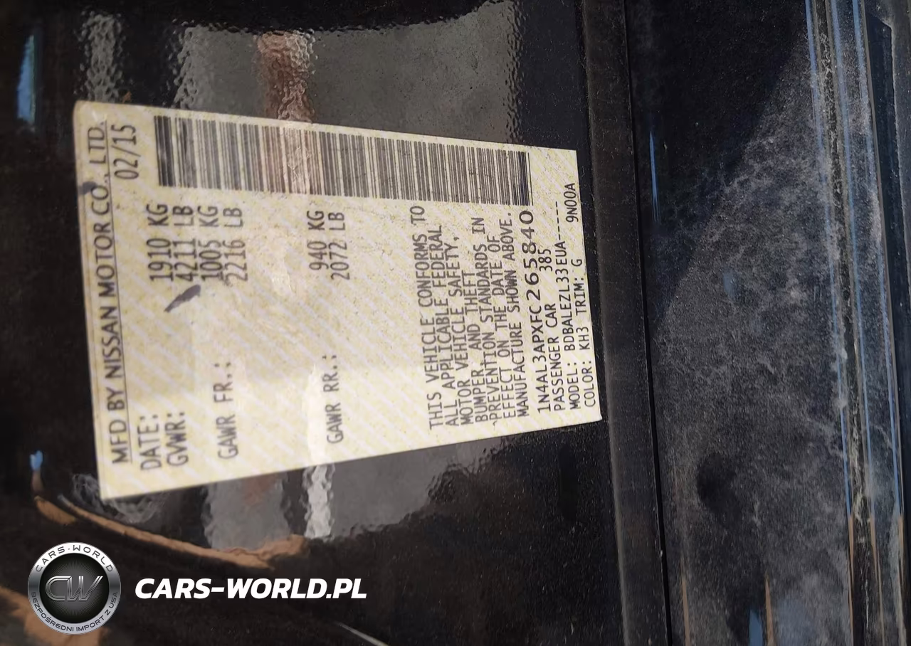 2015 Nissan Altima 2.5-2.5 S-2.5 Sl-2.5 Sv VIN:1N4AL3APXFC265840 - 9