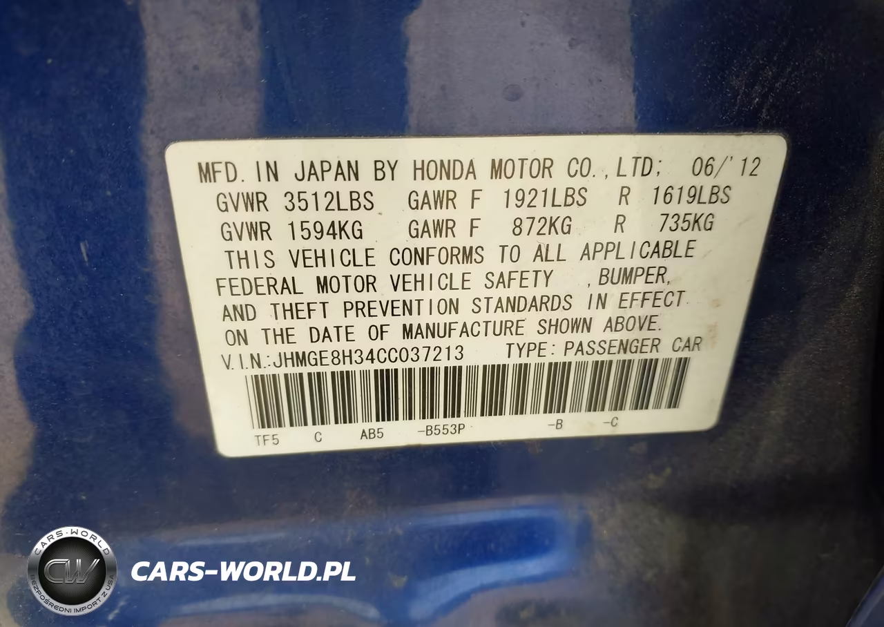 2012 Honda Fit VIN:JHMGE8H34CC037213 - 9