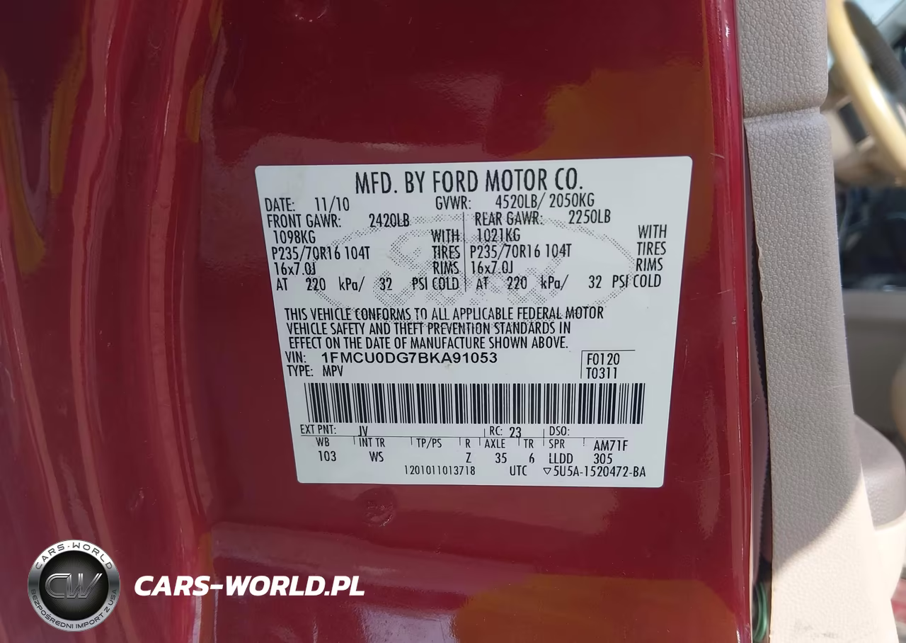 2011 Ford Escape Xlt VIN:1FMCU0DG7BKA91053 - 9