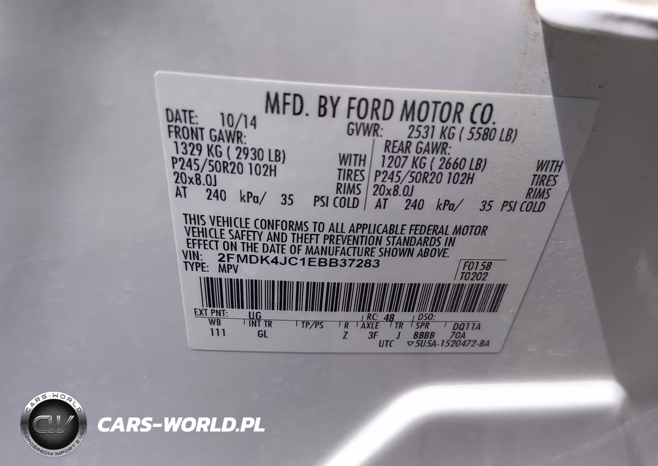 2014 Ford Edge Sel VIN:2FMDK4JC1EBB37283 - 9