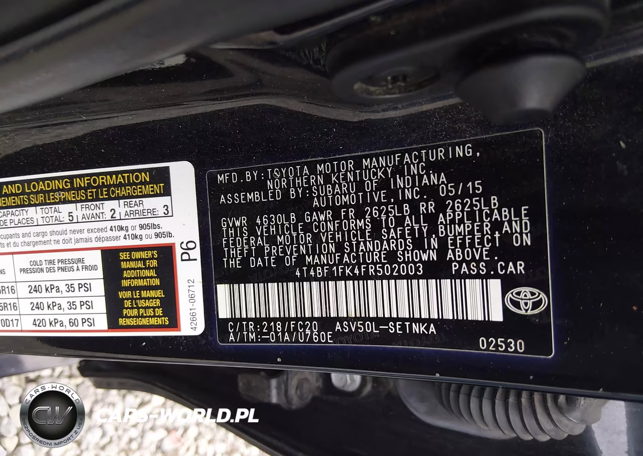 2015 Toyota Camry Le VIN:4T4BF1FK4FR502003 - 9