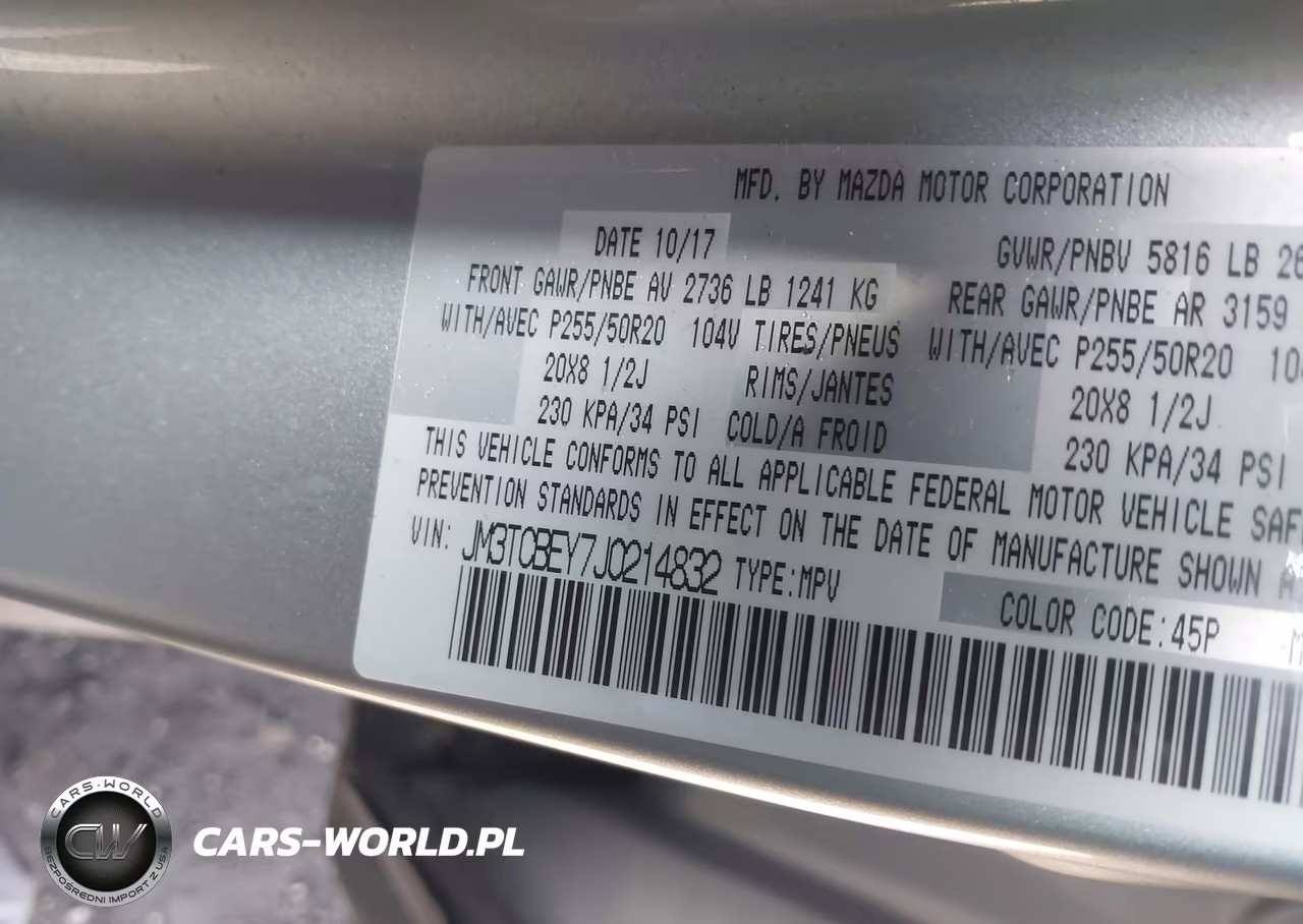 2018 Mazda Cx-9 Signature VIN:JM3TCBEY7J0214832 - 9